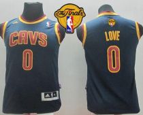 Revolution 30 Cleveland Cavaliers #0 Kevin Love Navy Blue The Finals Patch Stitched Youth NBA Jersey