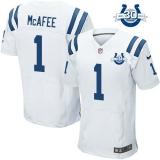 Nike Indianapolis Colts #1 Pat McAfee White With 30TH Seasons Patch Men’s Stitched NFL Elite Jersey