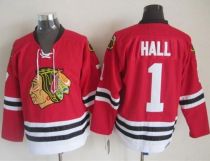 Chicago Blackhawks -1 Glenn Hall Stitched Red CCM Throwback NHL Jersey