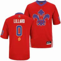 Portland Trail Blazers -0 Damian Lillard Red 2014 All Star Stitched NBA Jersey