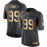 Nike Rams -99 Aaron Donald Black Stitched NFL Limited Gold Salute To Service Jersey