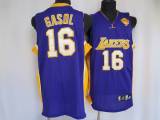 Los Angeles Lakers -16 Pau Gasol Stitched Purple Final Patch NBA Jersey