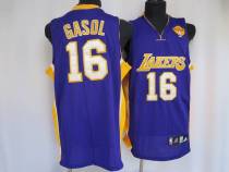 Los Angeles Lakers -16 Pau Gasol Stitched Purple Final Patch NBA Jersey