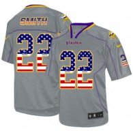 Nike Vikings -22 Harrison Smith Grey Stitched NFL Elite USA Flag Fashion Jersey