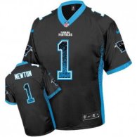 Nike Carolina Panthers -1 Cam Newton Black Team Color Stitched NFL Elite Drift Fashion Jersey