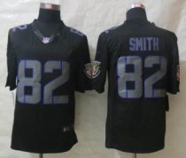 New Nike Baltimore Ravens 82 Smith Impact Limited Black Jerseys