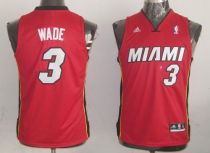 Miami Heat #3 Dwyane Wade Red Stitched Youth NBA Jersey