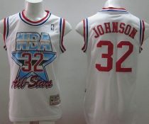 Mitchell And Ness Los Angeles Lakers -32 Orlando Magic Johnson White 1993 All Star Stitched NBA Jers