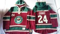 Minnesota Wild -24 Matt Cooke Red Sawyer Hooded Sweatshirt Stitched NHL Jersey