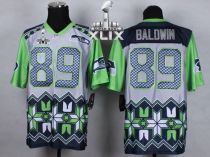 Nike Seattle Seahawks #89 Doug Baldwin Grey Super Bowl XLIX Men's Stitched NFL Elite Noble Fashion J