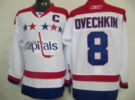 Washington Capitals -8 Alex Ovechkin Stitched White 2011 Winter Classic Vintage NHL Jersey