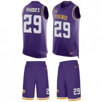 Vikings #29 Xavier Rhodes Purple Team Color Stitched NFL Limited Tank Top Suit Jersey