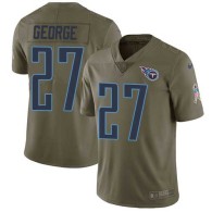 Nike Titans -27 Eddie George Olive Stitched NFL Limited 2017 Salute to Service Jersey
