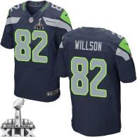 Nike Seattle Seahawks #82 Luke Willson Steel Blue Team Color Super Bowl XLIX Men‘s Stitched NFL Elit