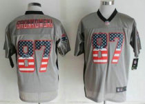 Nike New England Patriots -87 Rob Gronkowski Grey NFL Elite USA Flag Fashion Jersey