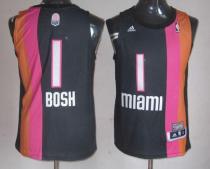 Miami Heat -1 Chris Bosh Black ABA Hardwood Classic Stitched NBA Jersey