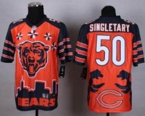 Nike Chicago Bears -50 Mike Singletary Orange NFL Elite Noble Fashion Jersey