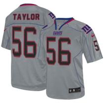Nike New York Giants #56 Lawrence Taylor Lights Out Grey Men's Stitched NFL Elite Jersey