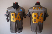 Nike Pittsburgh Steelers #84 Antonio Brown Grey Shadow With Hall of Fame 50th Patch Men's Stitched N