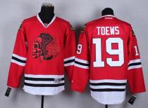 Chicago Blackhawks -19 Jonathan Toews Red Red Skull Stitched NHL Jersey