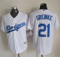 Los Angeles Dodgers -21 Zack Greinke White New Cool Base Stitched MLB Jersey