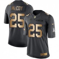 Nike Bills -25 LeSean McCoy Black Stitched NFL Limited Gold Salute To Service Jersey