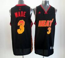 Miami Heat -3 Dwyane Wade Black Stitched NBA Vibe Jersey