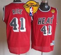 Miami Heat -41 Glen Rice Red Throwback Finals Patch Stitched NBA Jersey