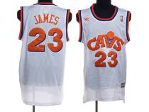 Mitchell and Ness Cleveland Cavaliers -23 LeBron James Stitched White CAVS NBA Jersey
