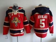 Florida Panthers -5 Aaron Ekblad Red Sawyer Hooded Sweatshirt Stitched NHL Jersey