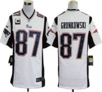 Nike Patriots -87 Rob Gronkowski White With C Patch Stitched NFL Game Jersey