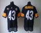 Nike Pittsburgh Steelers #43 Troy Polamalu Black Team Color With C Patch Men's Stitched NFL Elite Je