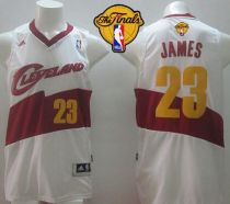 New Revolution 30 Cleveland Cavaliers -23 LeBron James White The Finals Patch Stitched NBA Jersey