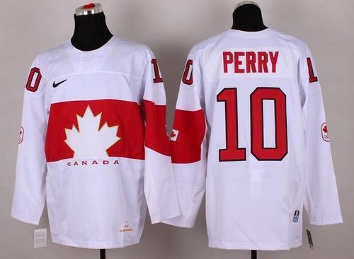 Olympic 2014 CA 10 Corey Perry White Stitched NHL Jersey