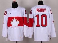 Olympic 2014 CA 10 Corey Perry White Stitched NHL Jersey