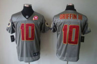 Nike Redskins -10 Robert Griffin III Grey Shadow With 80TH Patch Stitched NFL Elite Jersey