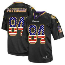 Nike Minnesota Vikings -84 Cordarrelle Patterson Black NFL Elite USA Flag Fashion Jersey