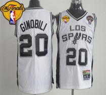 Latin Nights San Antonio Spurs -20 Manu Ginobili White Finals Patch Stitched NBA Jersey