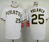 Pittsburgh Pirates #25 Gregory Polanco White Alternate 2 Cool Base Stitched MLB Jersey