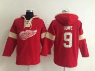Detroit Red Wings -9 Gordie Howe Red Pullover NHL Hoodie