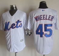 New York Mets -45 Zack Wheeler White Blue Strip  New Cool Base Stitched MLB Jersey