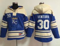 Kansas City Royals -30 Yordano Ventura Light Blue Sawyer Hooded Sweatshirt MLB Hoodie