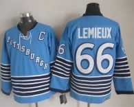 Pittsburgh Penguins -66 Mario Lemieux Light Blue CCM Throwback Stitched NHL Jersey