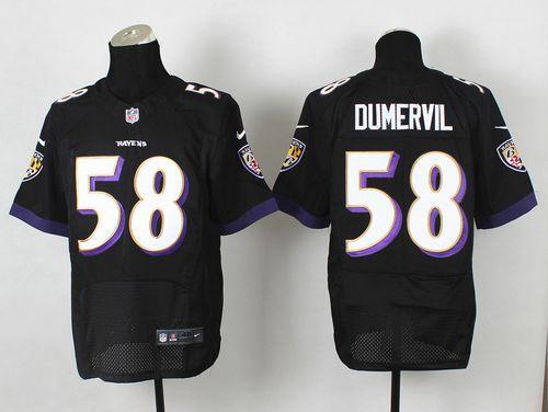 Nike Ravens -58 Elvis Dumervil Black Alternate Men's Stitched NFL New Elite Jersey