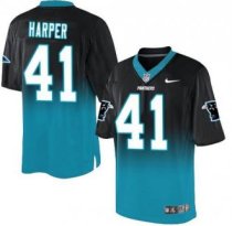 Nike Carolina Panthers -41 Roman Harper BlackBlue Stitched NFL Elite Fadeaway Fashion Jersey