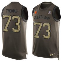 Nike Browns -73 Joe Thomas Green Stitched NFL Limited Salute To Service Tank Top Jersey