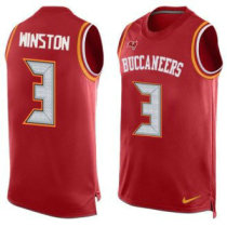 Nike Buccaneers -3 Jameis Winston Red Team Color Stitched NFL Limited Tank Top Jersey
