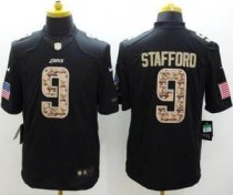 Nike Detroit Lions -9 Matthew Stafford Black NFL Limited Salute to Service jersey