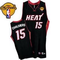 Miami Heat -15 Mario Chalmers Black Finals Patch Stitched NBA Jersey