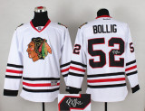 Autographed Chicago Blackhawks -52 Brandon Bollig Stitched White NHL Jersey